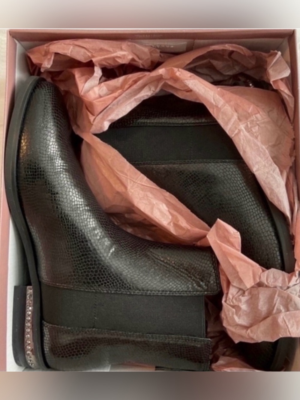 Franco Sarto Size 7.5 Black Leather Booties(NEW)
